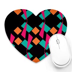 Shapes In Retro Colors  Heart Mousepad