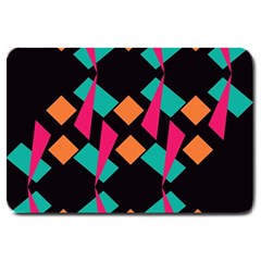 Shapes In Retro Colors  Large Doormat