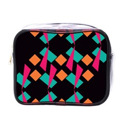 Shapes In Retro Colors  Mini Toiletries Bag (one Side)