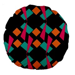 Shapes In Retro Colors  Large 18  Premium Round Cushion 