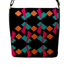 Shapes In Retro Colors  Flap Closure Messenger Bag (l)