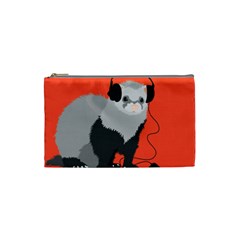 Funny Music Lover Ferret Cosmetic Bag (small)  by CreaturesStore