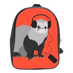 Funny Music Lover Ferret School Bags (xl)  by CreaturesStore