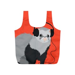 Funny Music Lover Ferret Full Print Recycle Bags (s) 