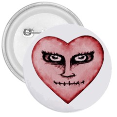 Angry Devil Heart Drawing Print 3  Buttons