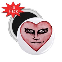 Angry Devil Heart Drawing Print 2 25  Magnets (10 Pack)  by dflcprints