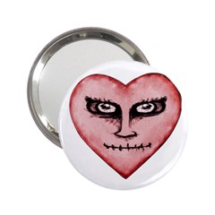 Angry Devil Heart Drawing Print 2 25  Handbag Mirrors by dflcprints