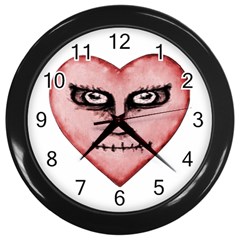 Angry Devil Heart Drawing Print Wall Clocks (black) by dflcprints