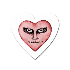 Angry Devil Heart Drawing Print Heart Magnet by dflcprints