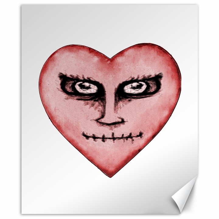 Angry Devil Heart Drawing Print Canvas 8  x 10 