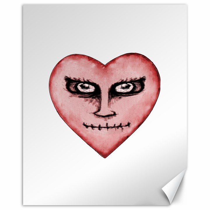 Angry Devil Heart Drawing Print Canvas 16  x 20  