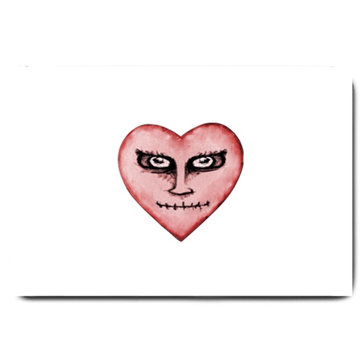 Angry Devil Heart Drawing Print Large Doormat 