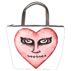 Angry Devil Heart Drawing Print Bucket Bags by dflcprints