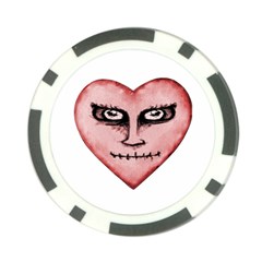 Angry Devil Heart Drawing Print Poker Chip Card Guards (10 Pack) 