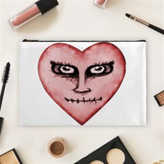 Angry Devil Heart Drawing Print Cosmetic Bag (large)  by dflcprints