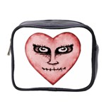 Angry Devil Heart Drawing Print Mini Toiletries Bag 2-Side Front