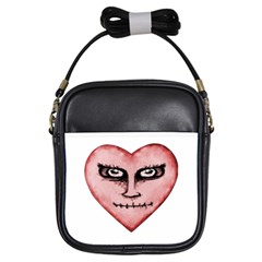 Angry Devil Heart Drawing Print Girls Sling Bags by dflcprints