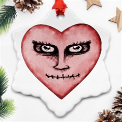 Angry Devil Heart Drawing Print Ornament (snowflake)  by dflcprints