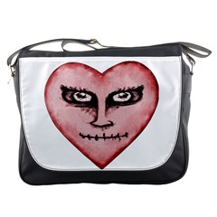 Angry Devil Heart Drawing Print Messenger Bags by dflcprints