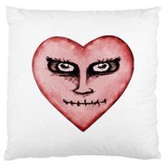 Angry Devil Heart Drawing Print Large Cushion Cases (one Side)  by dflcprints