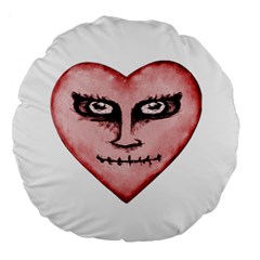 Angry Devil Heart Drawing Print Large 18  Premium Round Cushions by dflcprints