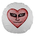 Angry Devil Heart Drawing Print Large 18  Premium Round Cushions Front