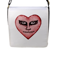 Angry Devil Heart Drawing Print Flap Messenger Bag (l)  by dflcprints