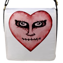 Angry Devil Heart Drawing Print Flap Messenger Bag (s) by dflcprints