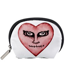 Angry Devil Heart Drawing Print Accessory Pouches (small)  by dflcprints