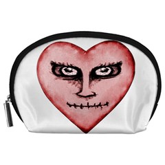 Angry Devil Heart Drawing Print Accessory Pouches (large)  by dflcprints