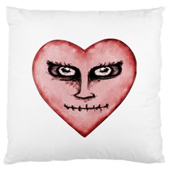 Angry Devil Heart Drawing Print Large Flano Cushion Cases (one Side)  by dflcprints