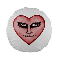 Angry Devil Heart Drawing Print Standard 15  Premium Flano Round Cushions