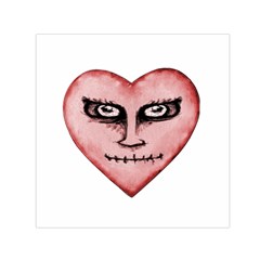 Angry Devil Heart Drawing Print Small Satin Scarf (square) 