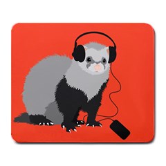 Funny Music Lover Ferret Large Mousepads by CreaturesStore