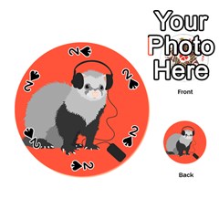 Funny Music Lover Ferret Playing Cards 54 (round)  by CreaturesStore