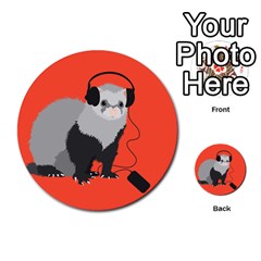 Funny Music Lover Ferret Multi-purpose Cards (round) 