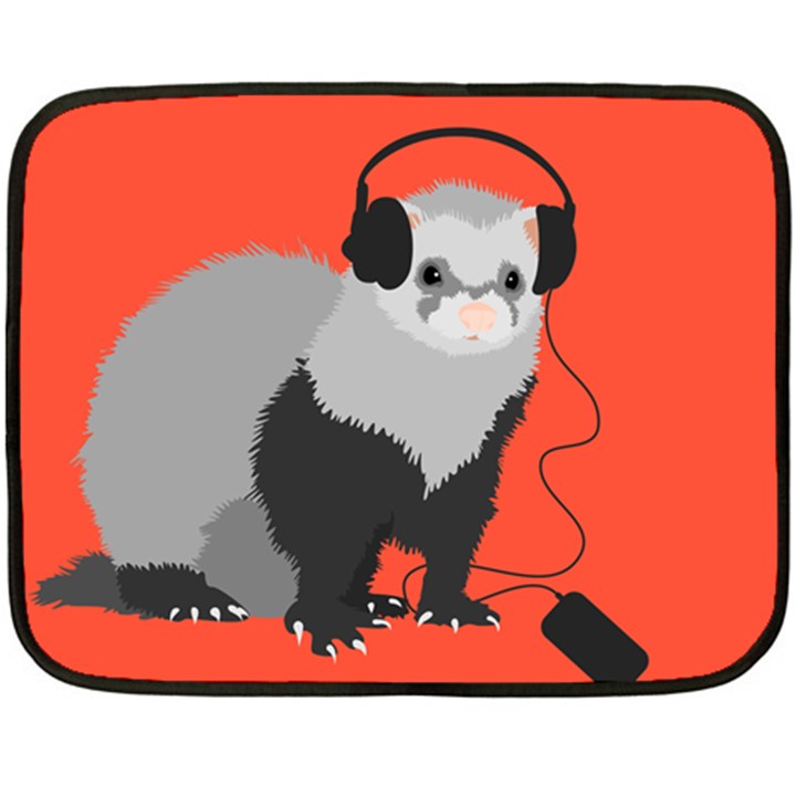 Funny Music Lover Ferret Fleece Blanket (Mini)