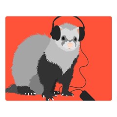 Funny Music Lover Ferret Double Sided Flano Blanket (large) 