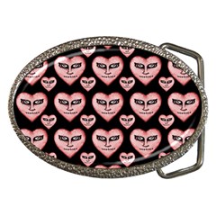 Angry Devil Hearts Seamless Pattern Belt Buckles