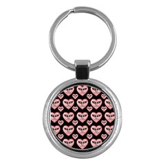 Angry Devil Hearts Seamless Pattern Key Chains (round)  by dflcprints