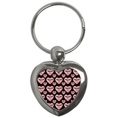 Angry Devil Hearts Seamless Pattern Key Chains (heart)  by dflcprints