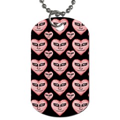 Angry Devil Hearts Seamless Pattern Dog Tag (two Sides)