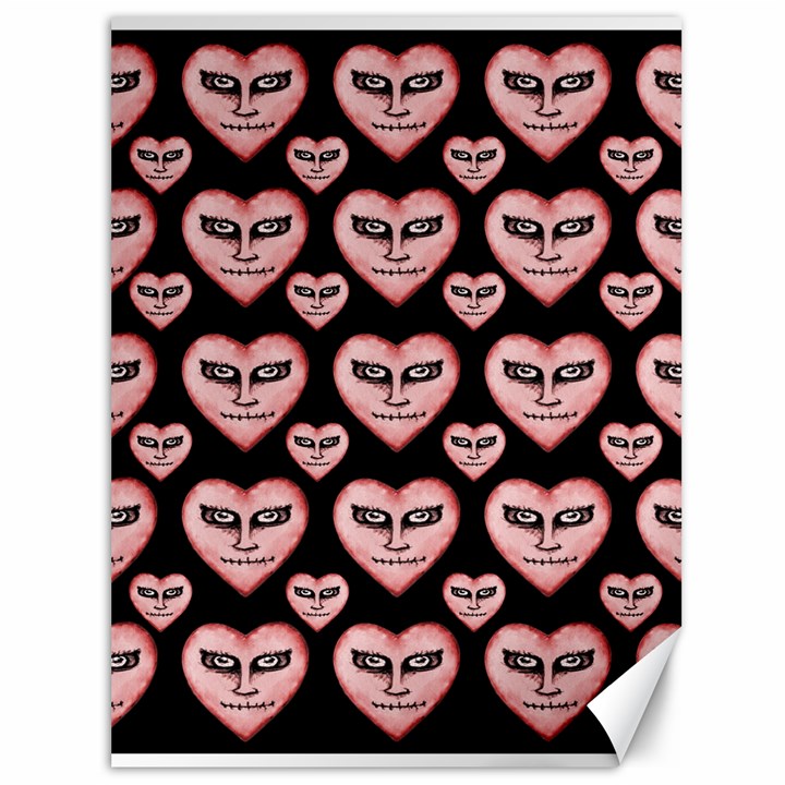 Angry Devil Hearts Seamless Pattern Canvas 36  x 48  