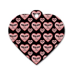 Angry Devil Hearts Seamless Pattern Dog Tag Heart (one Side) by dflcprints