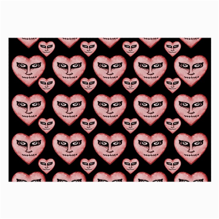 Angry Devil Hearts Seamless Pattern Large Glasses Cloth (2-Side)