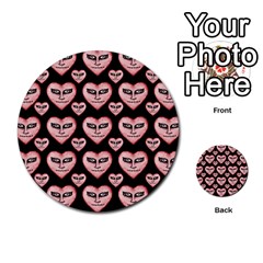 Angry Devil Hearts Seamless Pattern Multi-purpose Cards (round)  by dflcprints