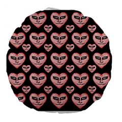 Angry Devil Hearts Seamless Pattern Large 18  Premium Flano Round Cushions