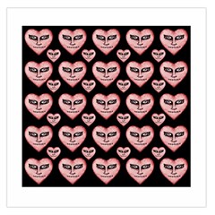 Angry Devil Hearts Seamless Pattern Large Satin Scarf (square)