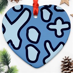 Blue Maths Signs Ornament (heart) 