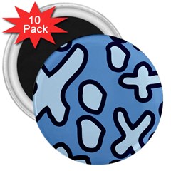 Blue Maths Signs 3  Magnets (10 Pack) 